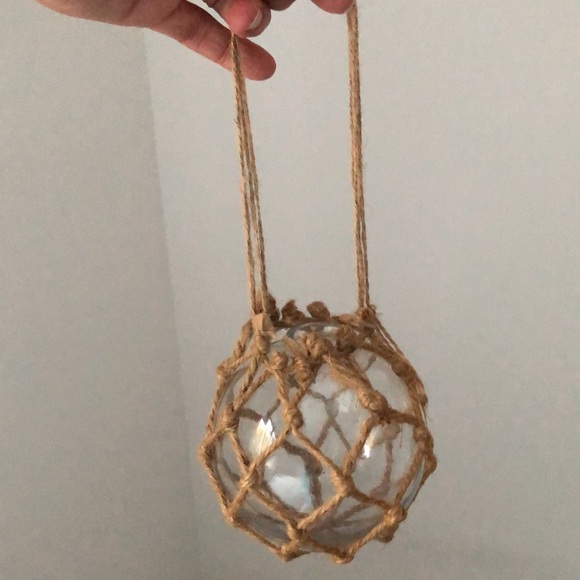 Glass Orb Vase Knotted Rope Float Potion Bottle Root Plant Cuttings - Picture 2 of 6